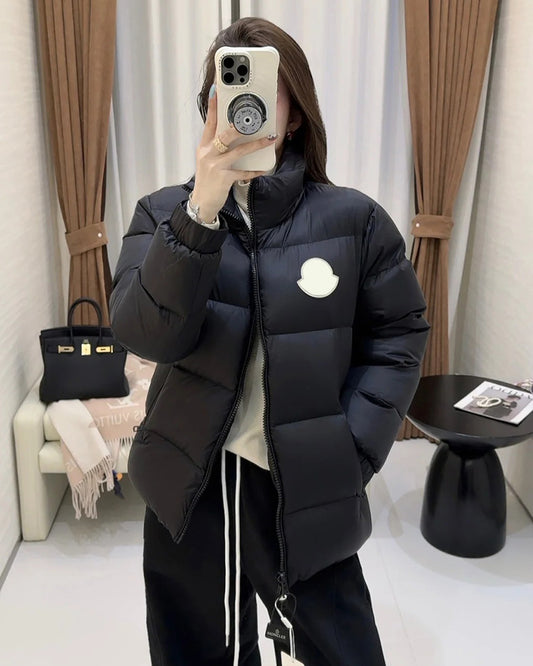 MONC Catila Short Stand Collar Women's Down Jacket Unisex Black 502