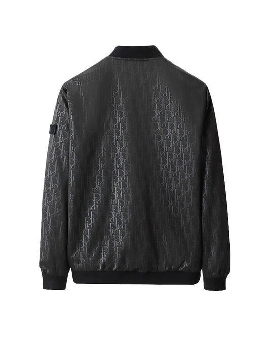 DIO Men's Black Logo Print Bomber Black Jacket 66132