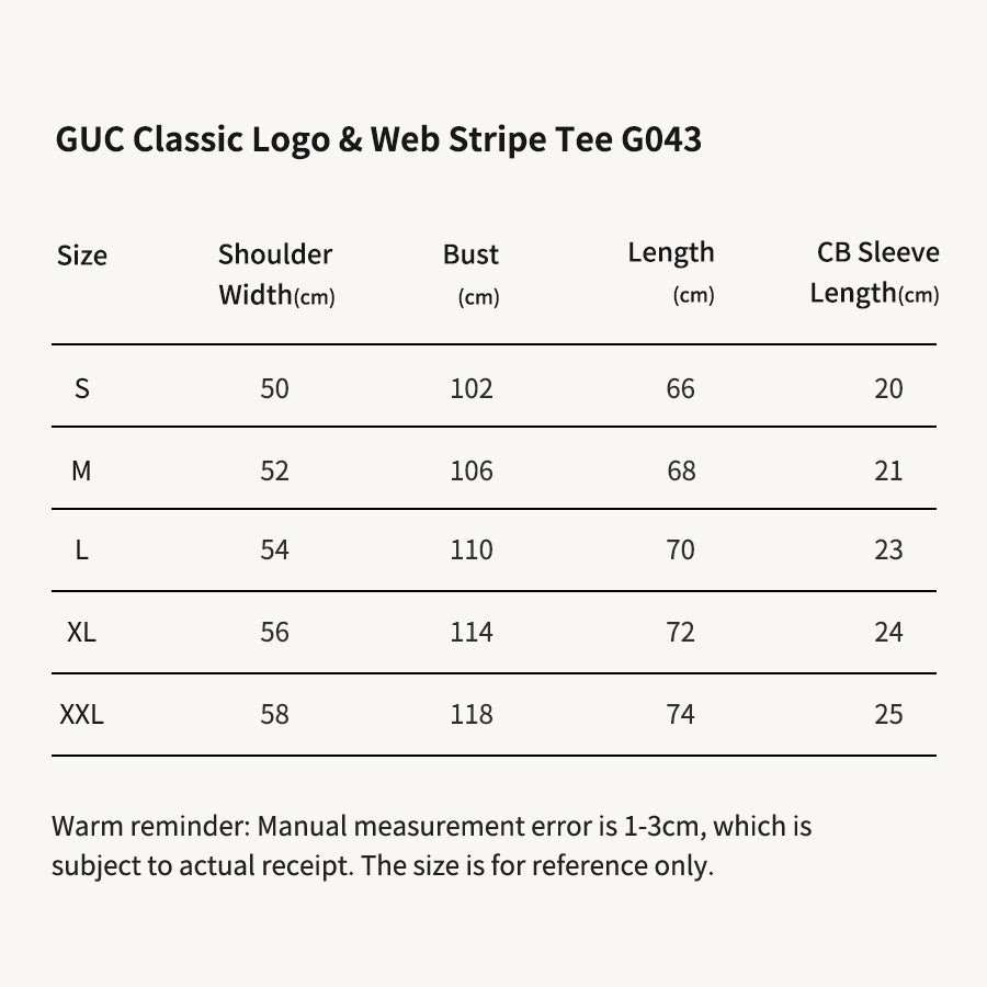 GUC Classic Logo & Web Stripe Black Tee G043