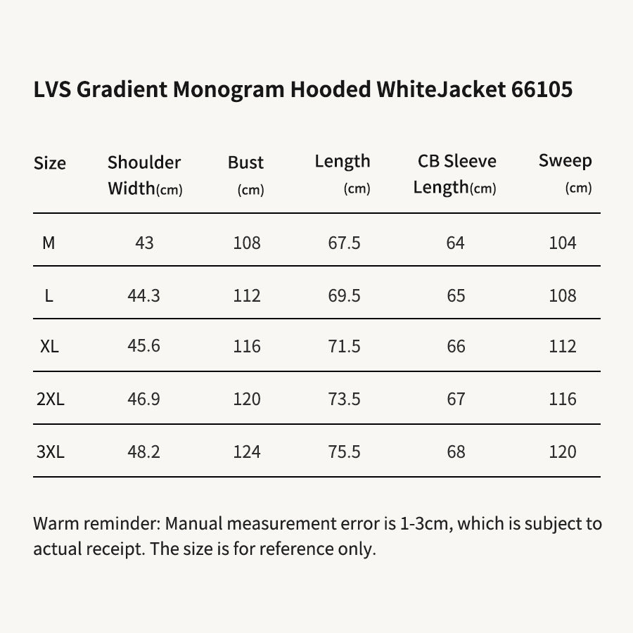 LVS Gradient Monogram Hooded White Jacket 66105