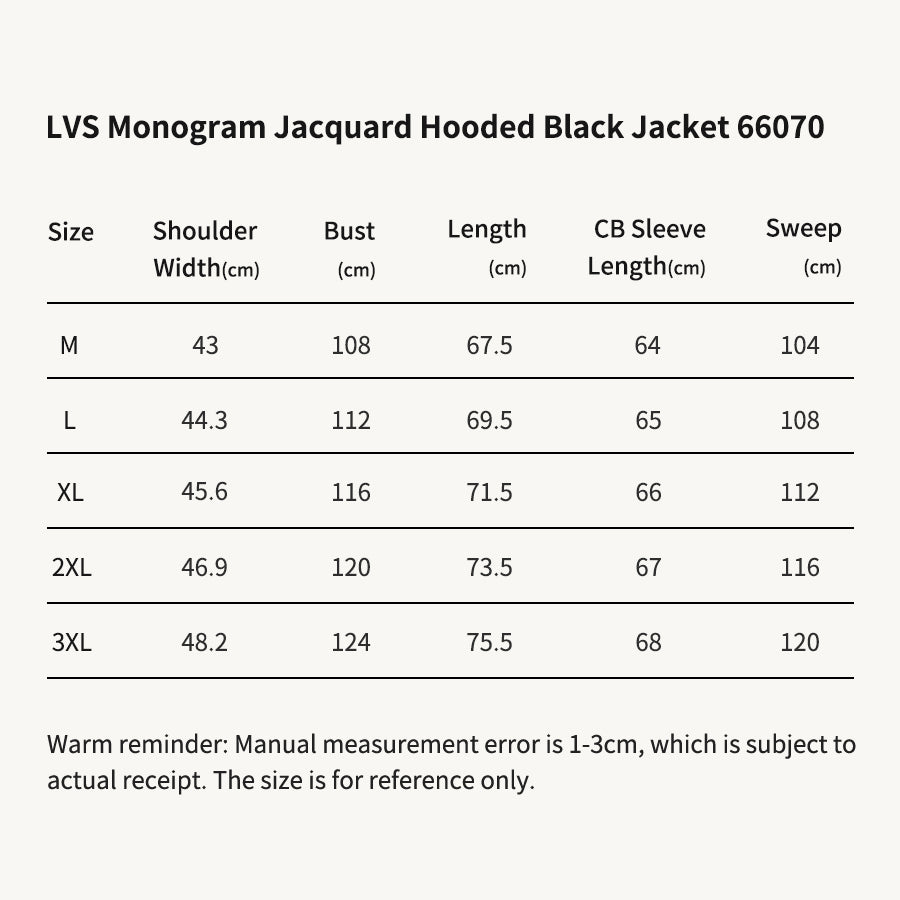 LVS Monogram Jacquard Hooded Black Jacket 66070