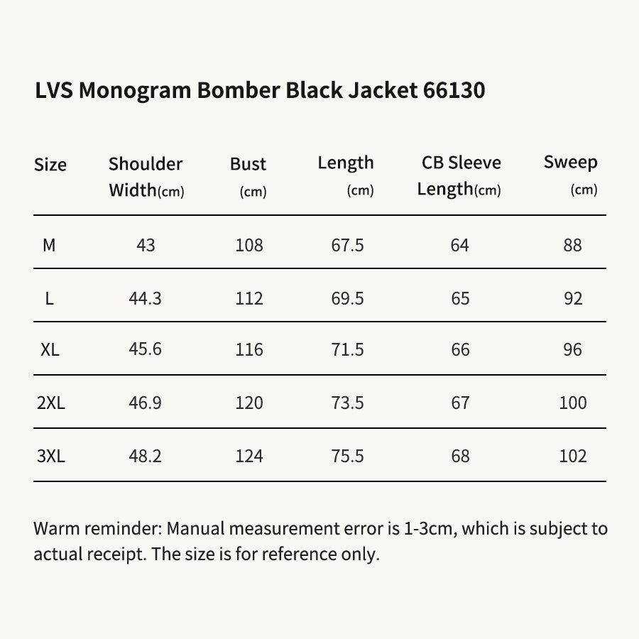 LVS Monogram Bomber Black Jacket 66130