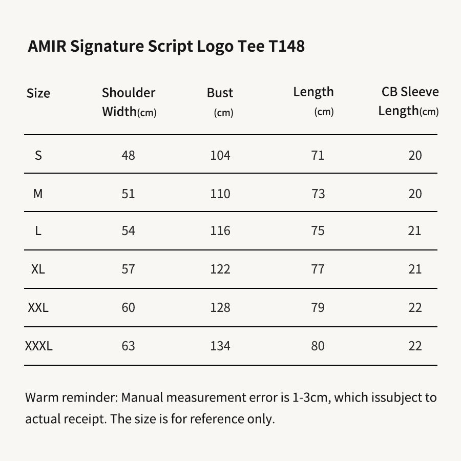 AMIR Signature Script Logo Black Tee T148