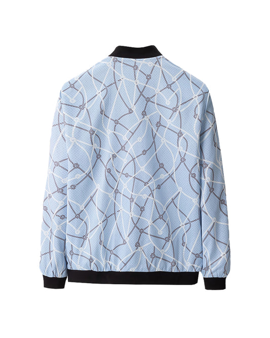 LVS Sky-blue Rope Print Jacket 66141