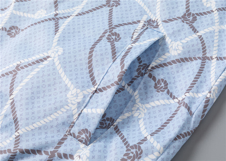LVS Sky-blue Rope Print Jacket 66141