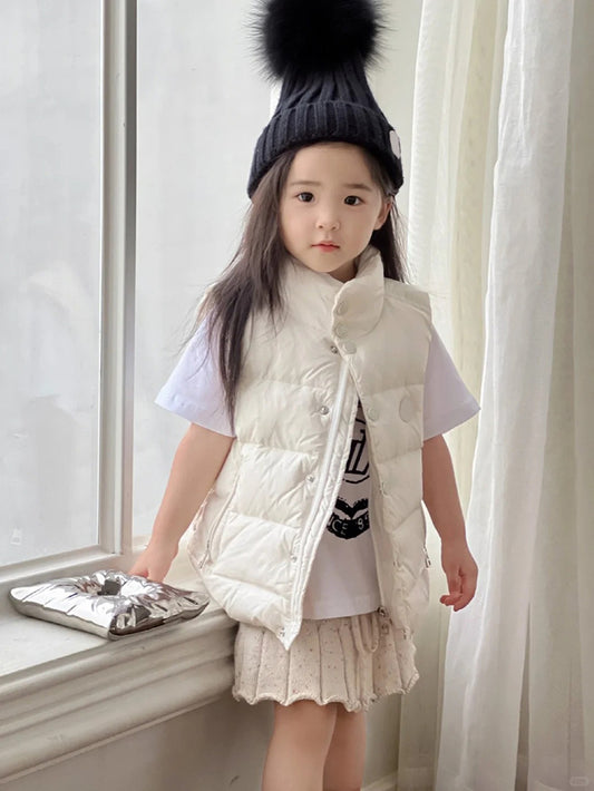 MONC Tib Girl's Down Vest White 701