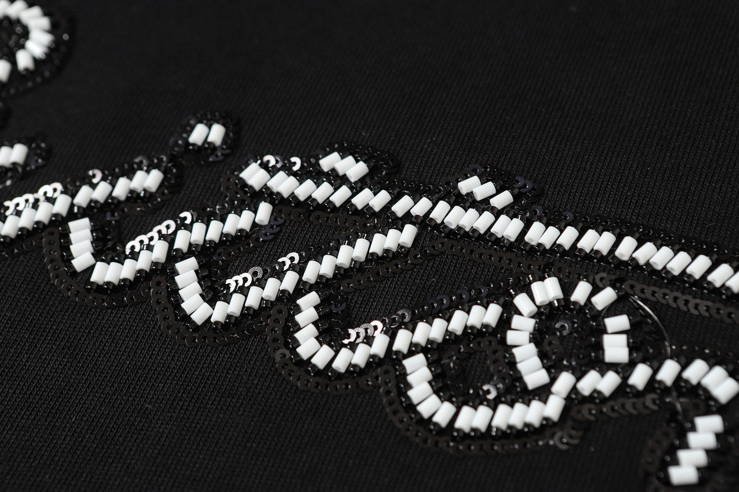 LVS Rhinestone Script Logo White Tee 8909