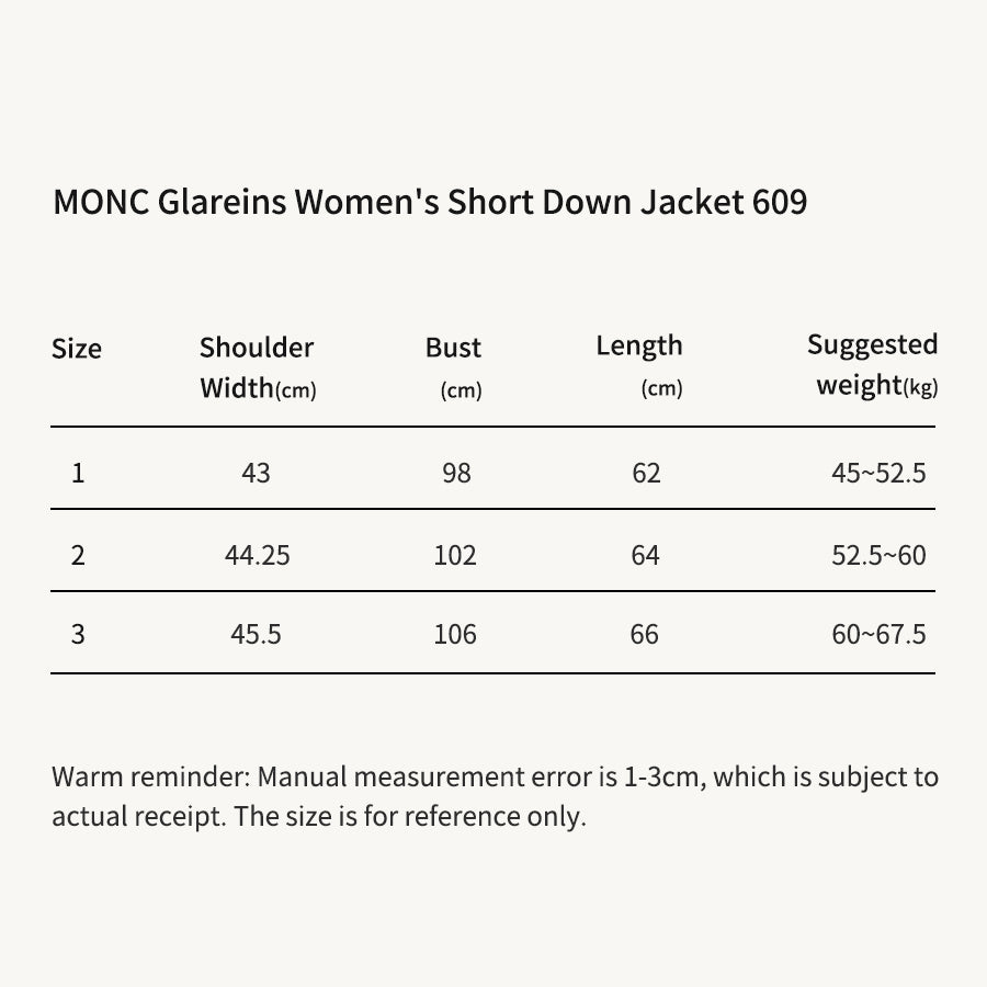 MONC Glareins Hooded Short Down Jacket White 609