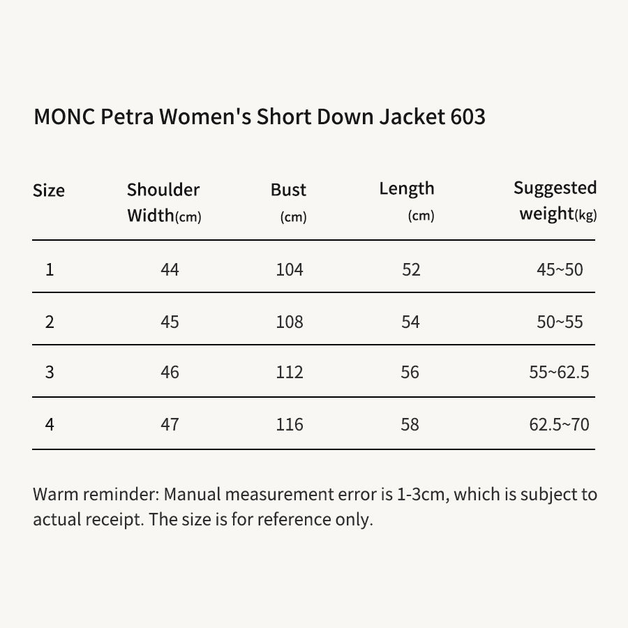 MONC Petra Women's Short Down Jacket Black 603