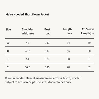 MONC Maire White Hooded Women's Short Down Jacket