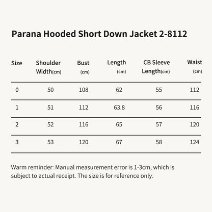 MONC Parana Women's Hooded Short Down Jacket 2-8112