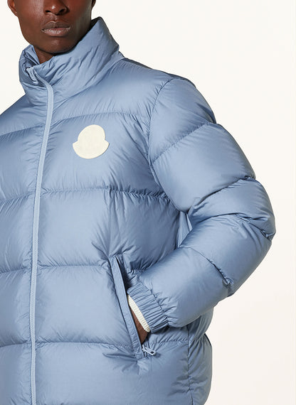 MONC Catila Short Stand Collar Men's Down Jacket Unisex Blue 502
