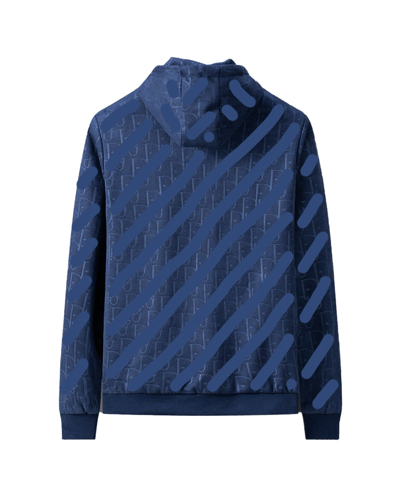 DIO The Tonal Monogram Hooded Blue Jacket 56045