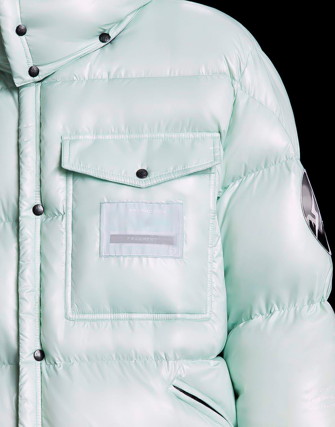 MONC Hiroshi Fujiwara Snow Mountain Joint Black Women's Hat Removable Down Jacket 1-8120