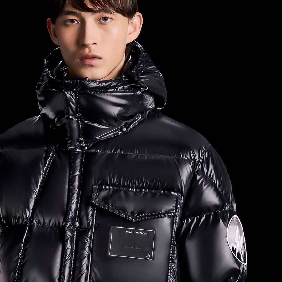 MONC Hiroshi Fujiwara Snow Mountain Joint Men's Black Hat Removable Down Jacket 1-8120