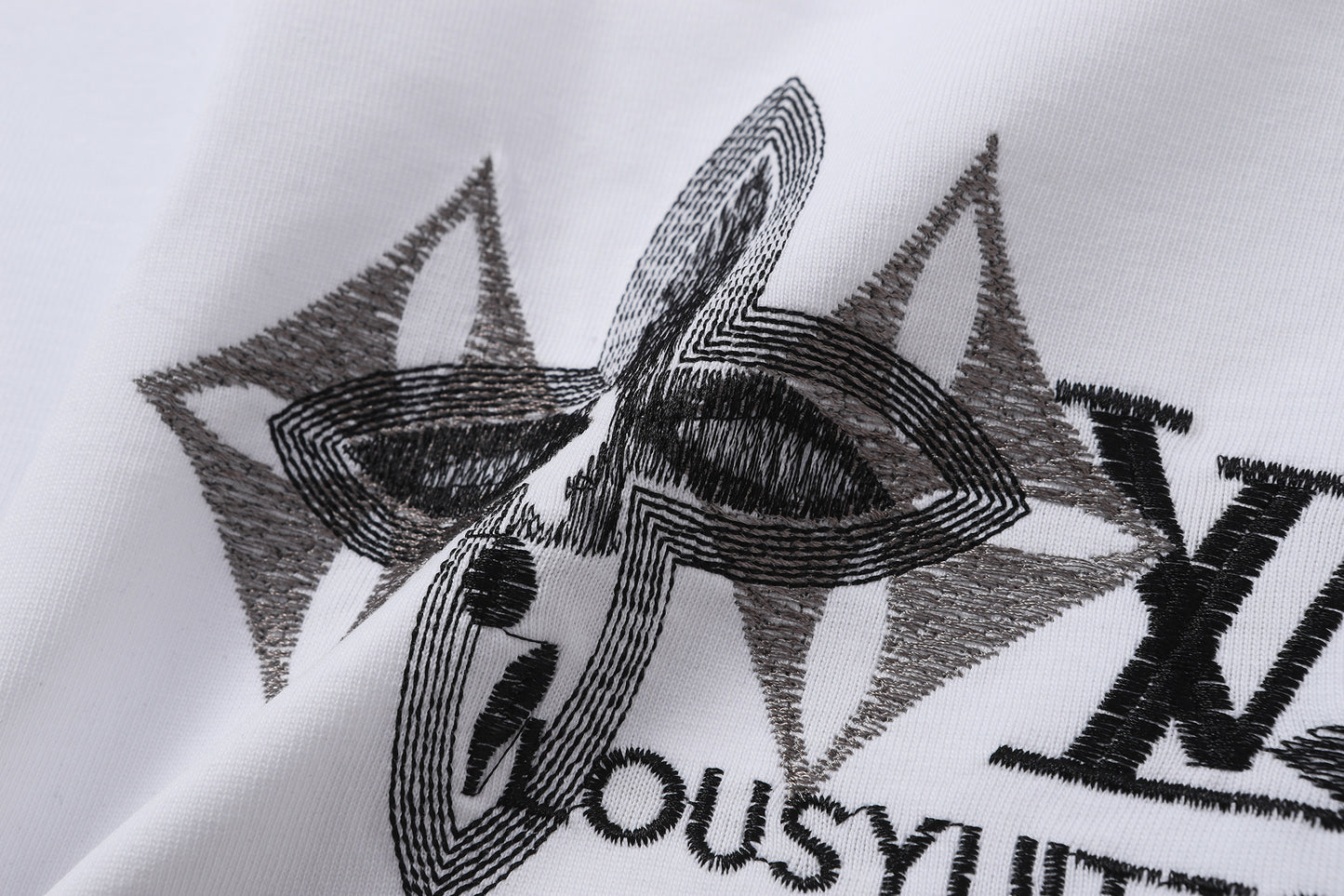 LVS Graffiti-Style Monogram Graphic Black Tee 2666