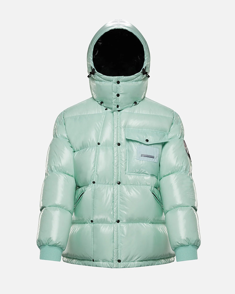 MONC Hiroshi Fujiwara Snow Mountain Joint Mint Green Women's Hat Removable Down Jacket 1-8120