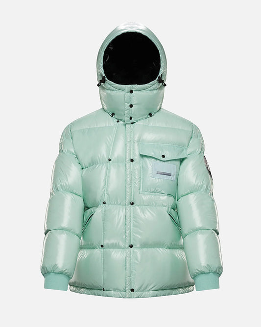 MONC Hiroshi Fujiwara Snow Mountain Joint Mint Green Women's Hat Removable Down Jacket 1-8120