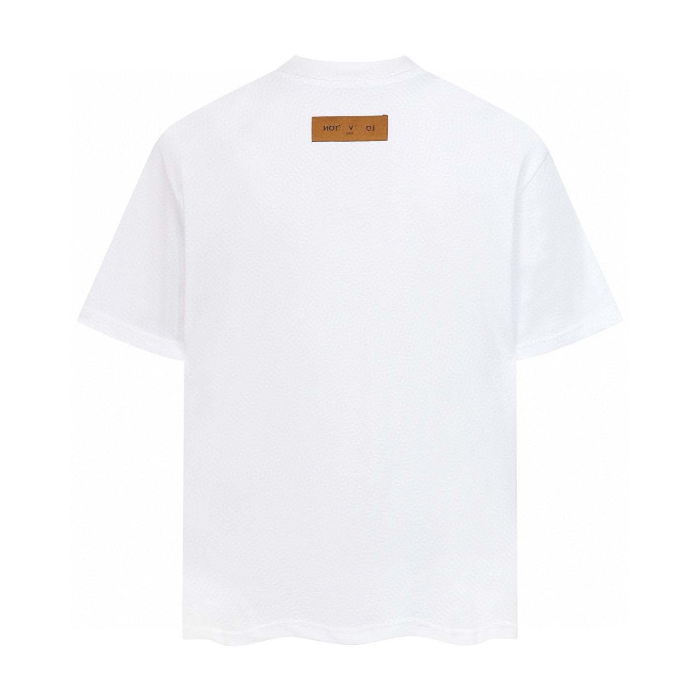 LVS Curved Collar Monogram Letter White Tee 8903