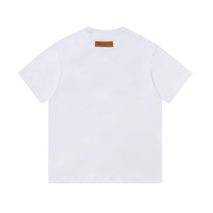 LVS Graffiti-Style Monogram Graphic White Tee 2666