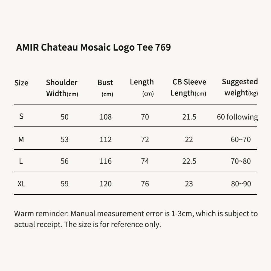 AMIR Chateau Mosaic Logo White Tee 769