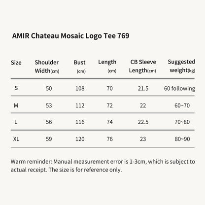 AMIR Chateau Mosaic Logo Black Tee 769