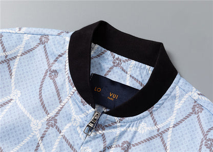 LVS Sky-blue Rope Print Jacket 66141