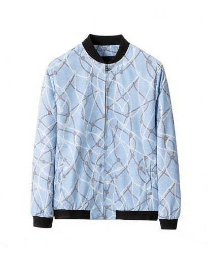 LVS Sky-blue Rope Print Jacket 66141
