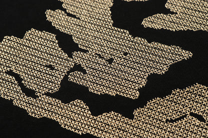 LVS Cloud-Pattern LVS Monogram Black Tee 2660