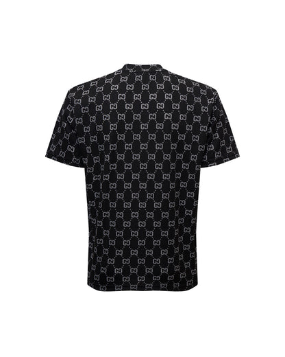 GUC All-Over GG Monogram Jacquard White Tee D02