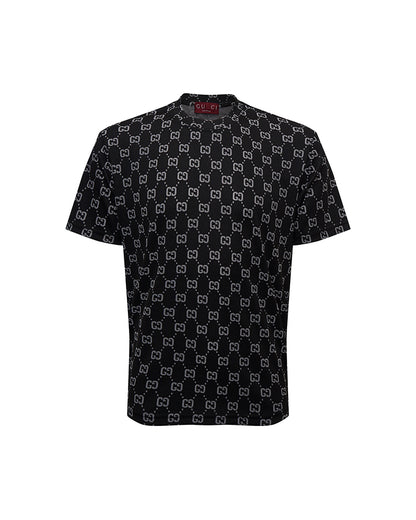GUC All-Over GG Monogram Jacquard White Tee D02