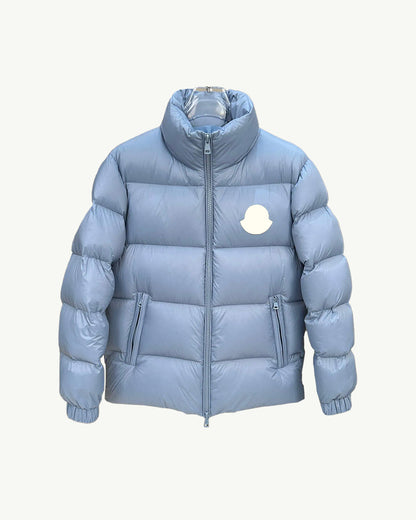 MONC Catila Short Stand Collar Men's Down Jacket Unisex Blue 502