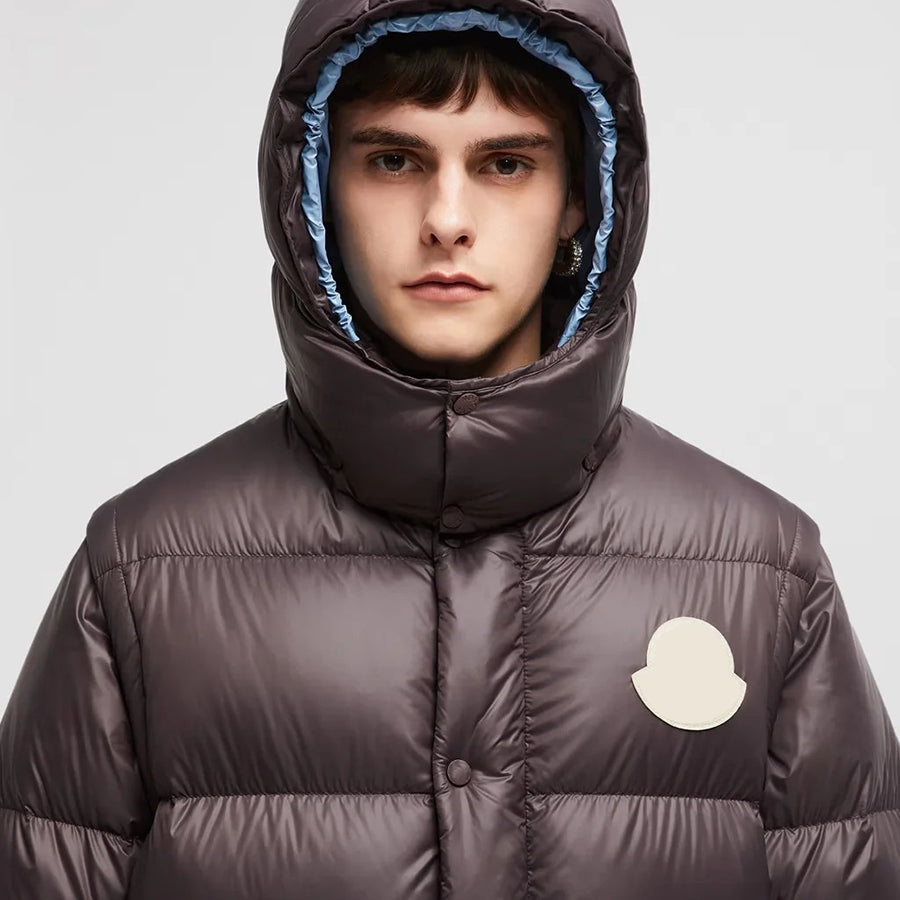 MONC Cyclone 2-in-1 Removable Hat Sleeves Short Down Jacket Brown 503