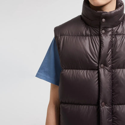 MONC Cyclone 2-in-1 Removable Hat Sleeves Short Down Jacket Brown 503