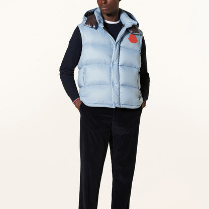 MONC Cyclone 2-in-1 Removable Hat Sleeves Short Down Jacket Brown 503