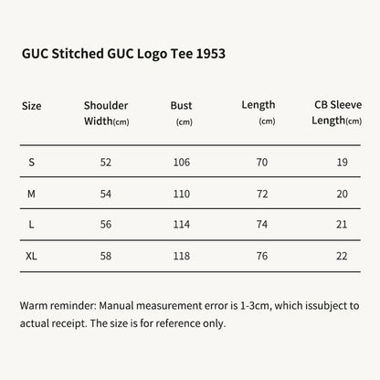 GUC Stitched GUC Logo Tee Black 1953
