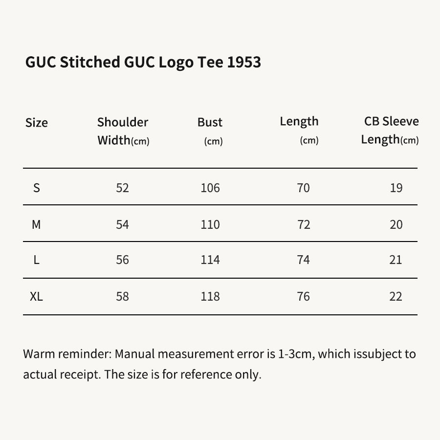GUC Stitched GUC Logo Tee Soft Cream 1953