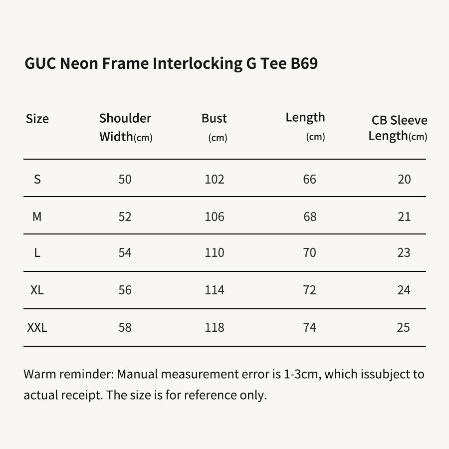GUC Neon Frame Interlocking G Black Tee B69