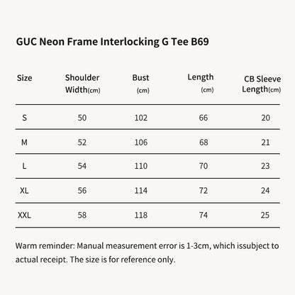 GUC Neon Frame Interlocking G Black Tee B69