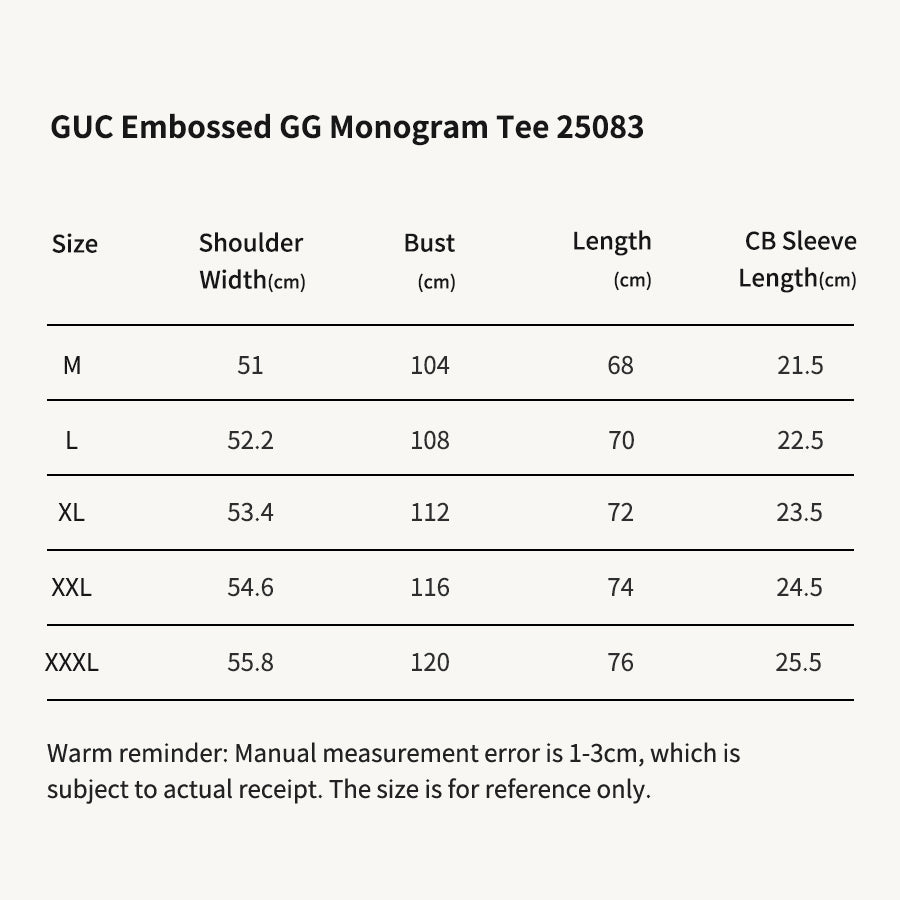 GUC Embossed GG Monogram Tee 25083