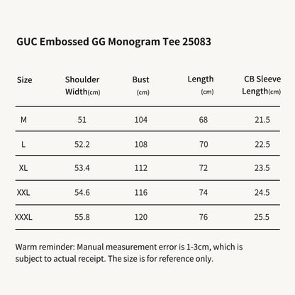 GUC Embossed GG Monogram Tee 25083