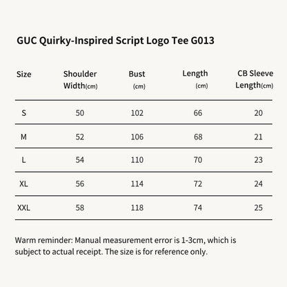 GUC Quirky-Inspired Script Logo Beige Tee G013