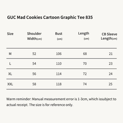 GUC Mad Cookies Cartoon Graphic White Tee 835