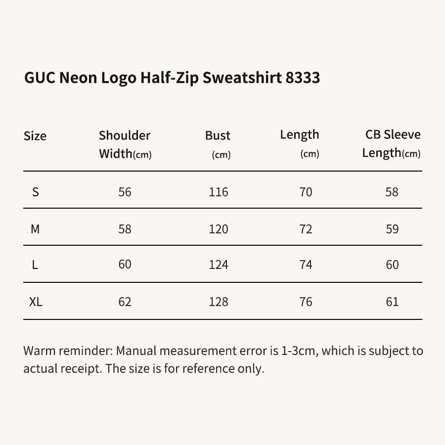 GUC Neon Logo Half-Zip Sweatshirt 8333