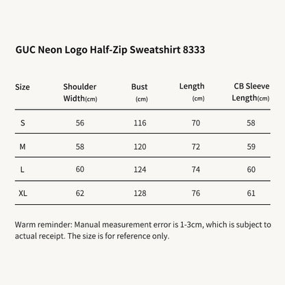 GUC Neon Logo Half-Zip Sweatshirt 8333