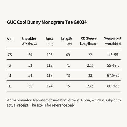 GUC Cool Bunny Monogram Soft Cream Tee G0034
