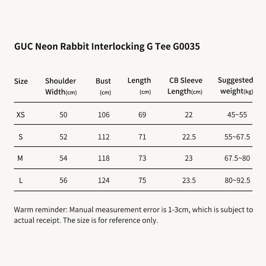 GUC Neon Rabbit Interlocking G Soft Cream Tee G0035