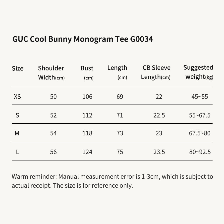 GUC Cool Bunny Monogram Black Tee G0034