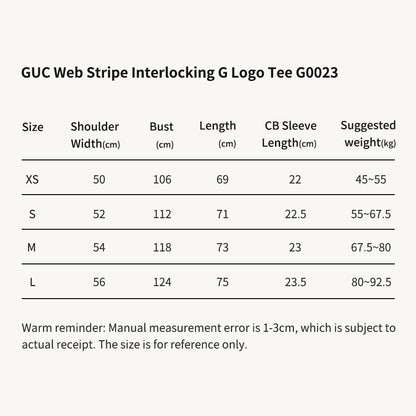 GUC Web Stripe Interlocking G Logo Black Tee G0023