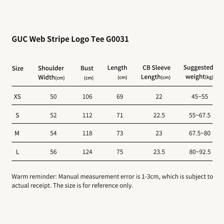 GUC Web Stripe Logo White Tee G0031